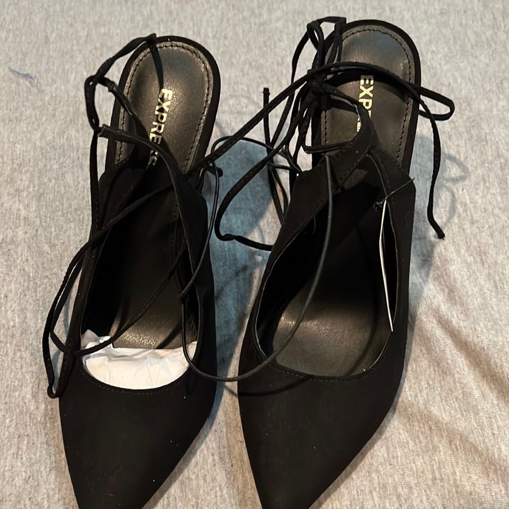 Express Lace Up Heels black 7